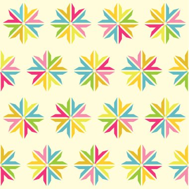 Renkli geometrik şekiller ve parlak arka plan ile Seamless modeli