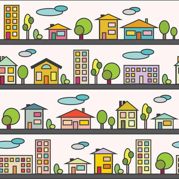 Renkli Evler Binalar Satırlarında Düzenlenmiş Ile Seamless Modeli — Ücretsiz Stok Fotoğraf