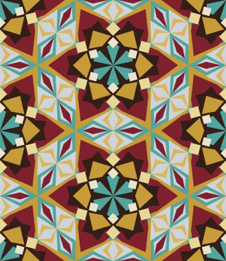 Kaleydoskop geometrik renkli seamless modeli. Soyut vektör arka plan.