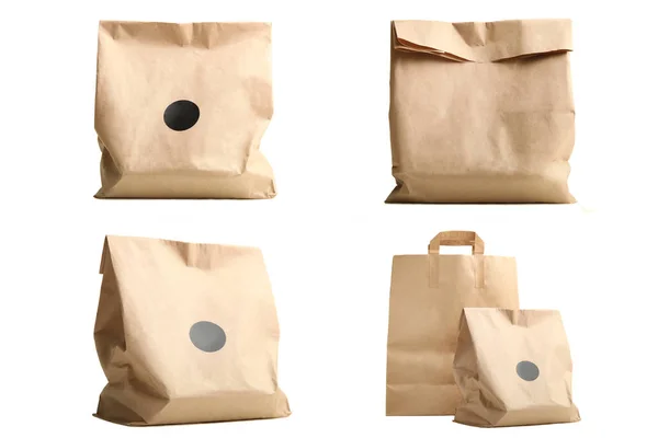 一个生态包被隔离在白色背景上 膳食概念包装 — 图库照片