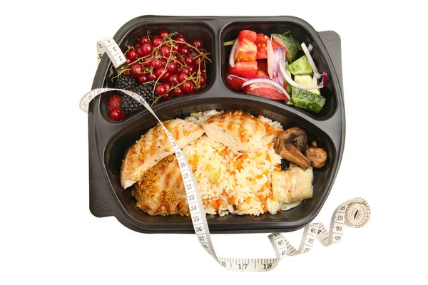 Beyaz arka plan üzerinde izole Öğle Kutular ambalaj yemek.