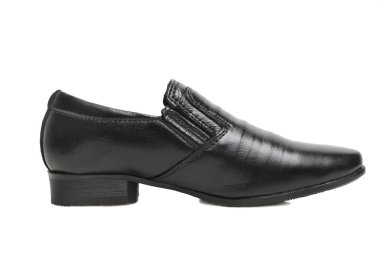 Bebek siyah klasik ayakkabılar beyaz arka plan üzerinde izole.