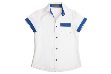 Beyaz bebek klasik gömlek beyaz arka plan üzerinde izole çocuk için.