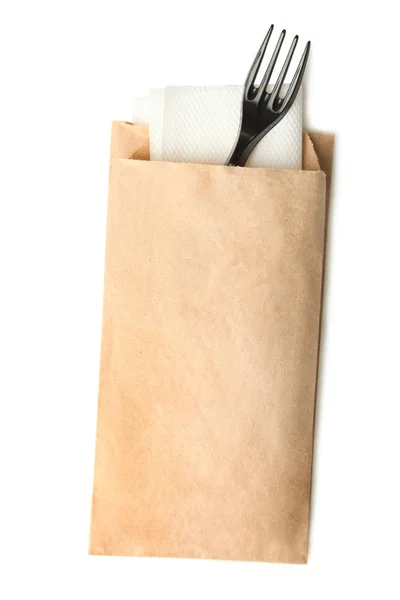白色环保包装用一次性餐具 — 图库照片