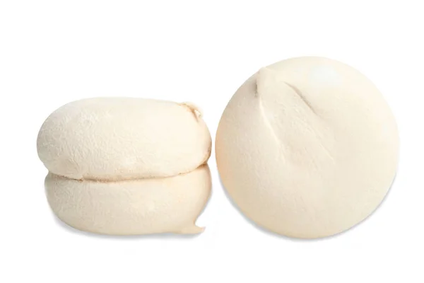 Bílý Marshmallows Chutí Latte Izolované Bílém Koncept Sladkosti — Stock fotografie