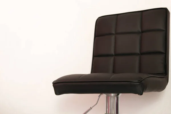 Black Leather Chair Neutral Background Concept Furniture — Stock Photo, Image