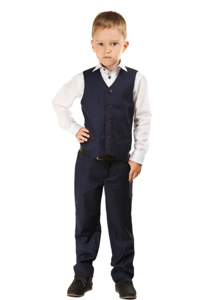 Schoolboy School Uniform Isolated White Concept School — Stock Photo, Image