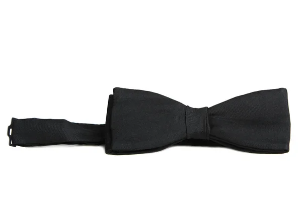 Black Classic Bow Tie Isolated White Concept Accessory — Stock Photo, Image