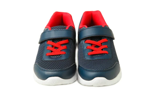 Mannen Blauw Sport Sneakers Geïsoleerd Een Witte Achtergrond Concept Sport — Stockfoto