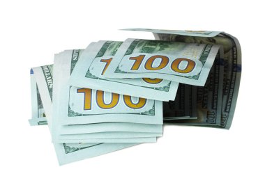 Amerikan Doları banknot üzerinde beyaz izole paketi.