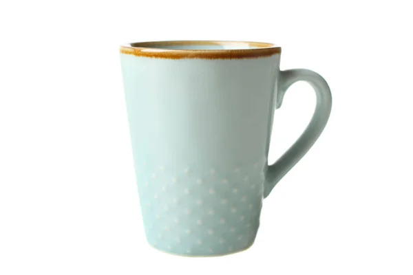 Одна Красива Синя Чашка Ізольована Білому Концепція Чашки Чаю Посуд — стокове фото
