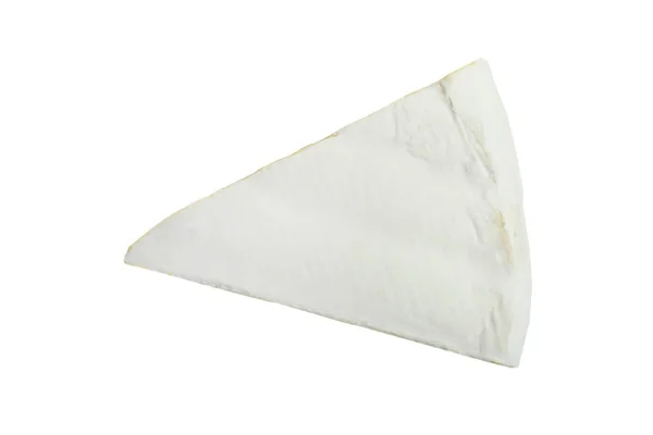 Hassas Beyaz Camembert Peyniri Beyaz Arka Plan Üzerinde Izole Bir — Stok fotoğraf