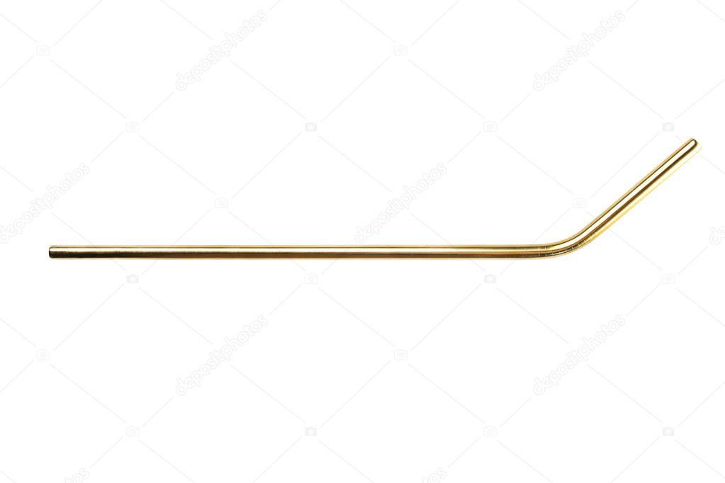 One steel golden reusable straw 