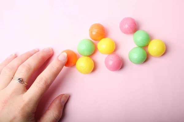 Multicolore gustose caramelle rotonde — Foto Stock