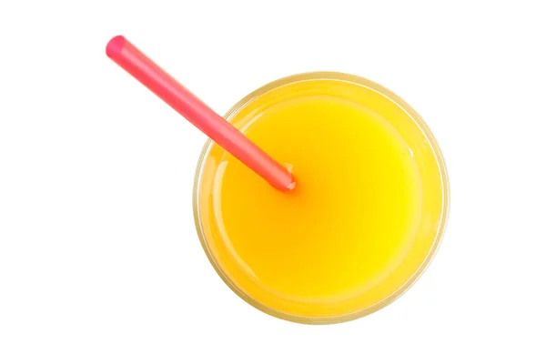 Orange juice with straw — Stock Photo, Image