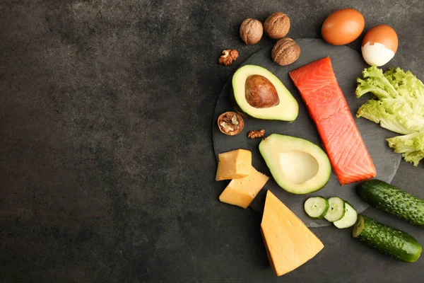 Prodotti a basso contenuto di carboidrati per la dieta chetogenica — Foto Stock