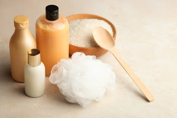 Cosmetics for body care, sea salt and sponge