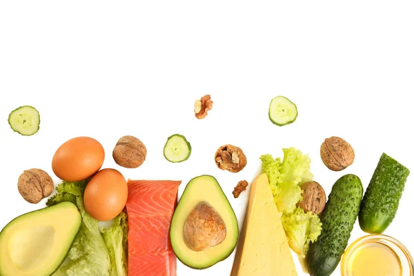 Ketojenik diyet için düşük karbonhidrat ürünleri — Stok fotoğraf