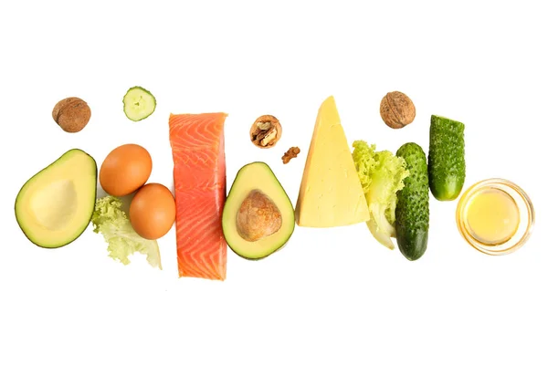 Ketojenik diyet için düşük karbonhidrat ürünleri — Stok fotoğraf