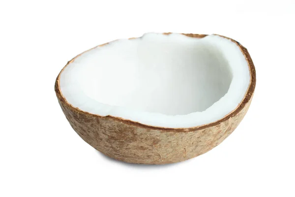 Une noix de coco tropicale cassée — Photo