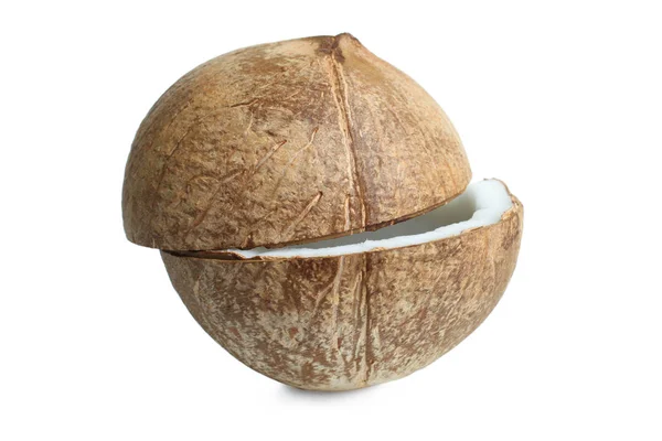 Jeden rozbitý tropický kokosový — Stock fotografie