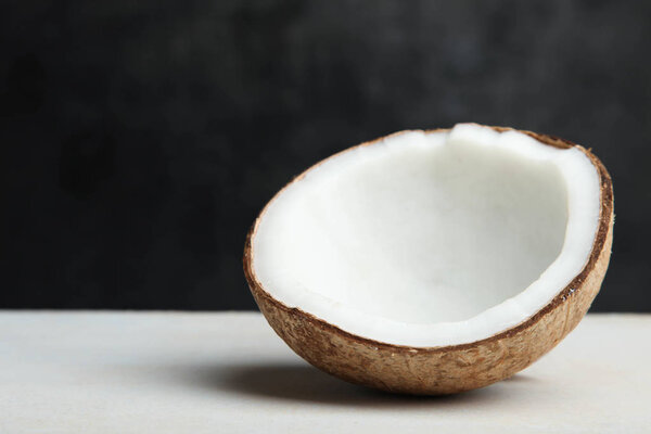 One half of natural exotic coconut