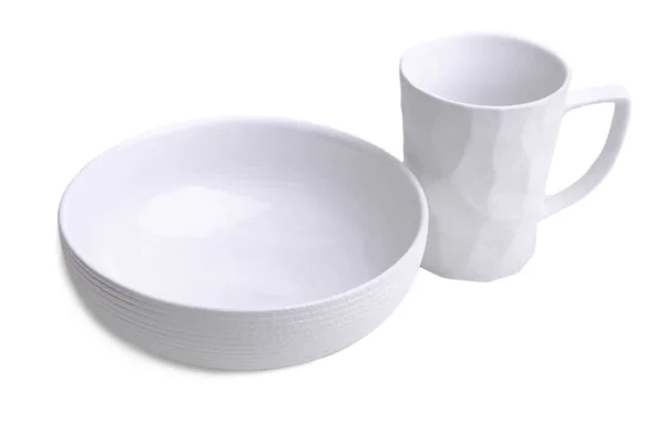 Clean cup and deep plate — Stock Photo, Image