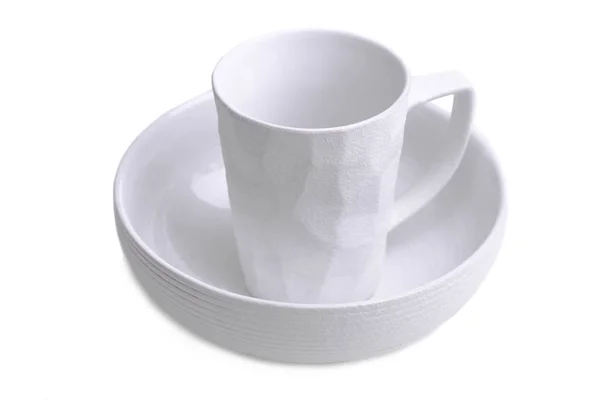 Deep plate and cup — Stock Photo, Image