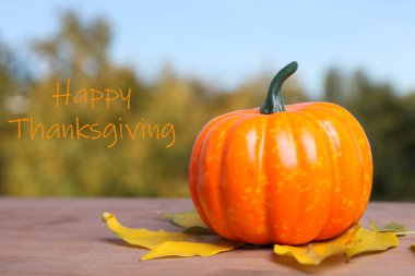 Sonbahar yaprağında dekoratif balkabağı 