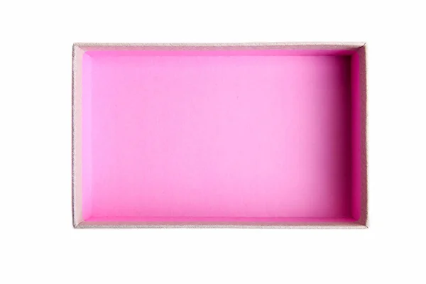 Відкрита Рожева Подарункова Коробка Ізольована Білому Тлі — стокове фото