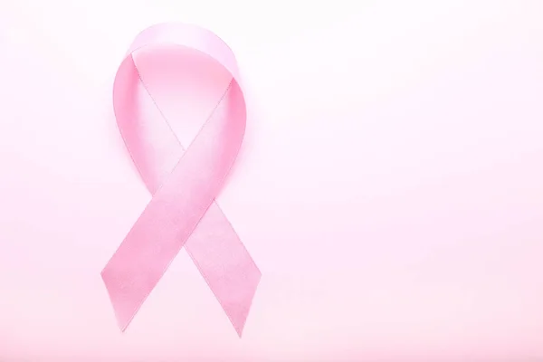 Pink Ribbon Pink Background Breast Cance — Stock Photo, Image