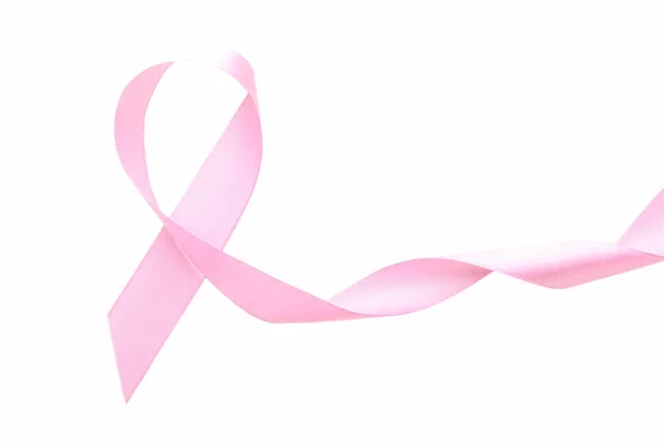 Pink Ribbon Isolated White Background Breast Cance — Stock Photo, Image