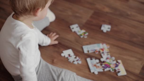 Familia Bebé Educación Conceptos Desarrollo Mental Lindo Niño Años Hacer — Vídeos de Stock