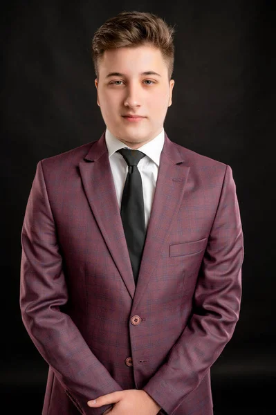 Retrato Estudiante Derecho Con Pelo Rubio Vestido Con Chaqueta Color —  Fotos de Stock