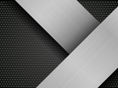 delikli arka plan üzerinde fırça metal plaka