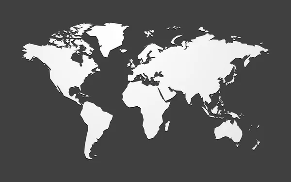 Mapa Vetorial Branco Simples Mundo —  Vetores de Stock