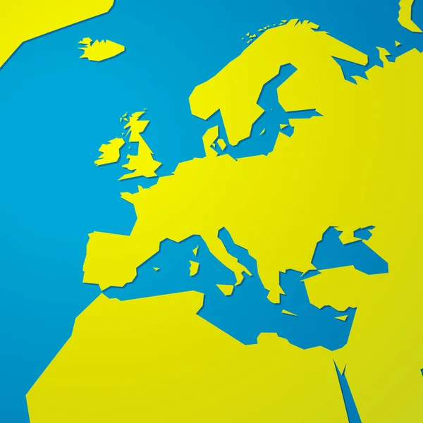 欧洲简单的绿色空白地图 — 图库矢量图片