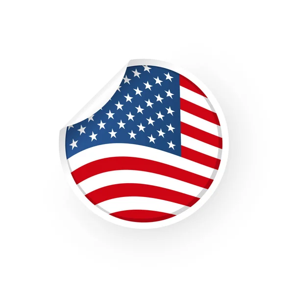 Usa Flag Icon Sticker — Stock Vector