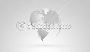 Gümüş globe planet earth dönen sonsuz döngü