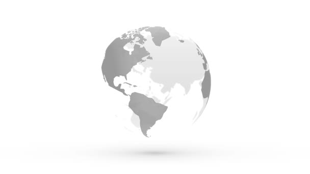 Abstrato Globo Cinzento Planeta Terra — Vídeo de Stock