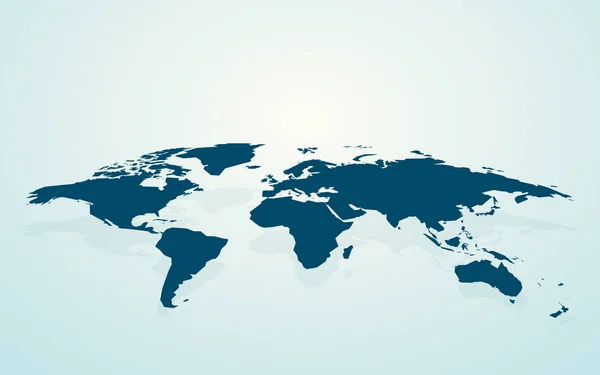 Темно Синій Порожній Карта Світу Підробка — стоковий вектор