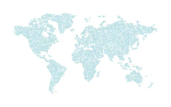 浅蓝色抽象的世界虚线地图 — 图库矢量图片