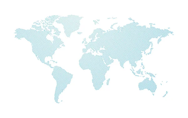 Blue Abstract Dotted World Map — Stock Vector