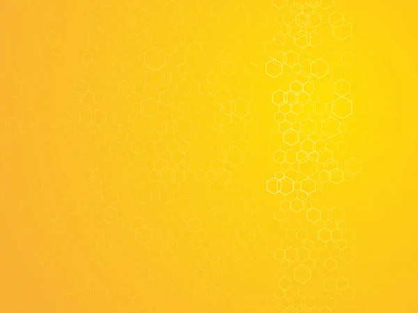 Contorno Hexagonal Abstracto Fondo Amarillo — Vector de stock
