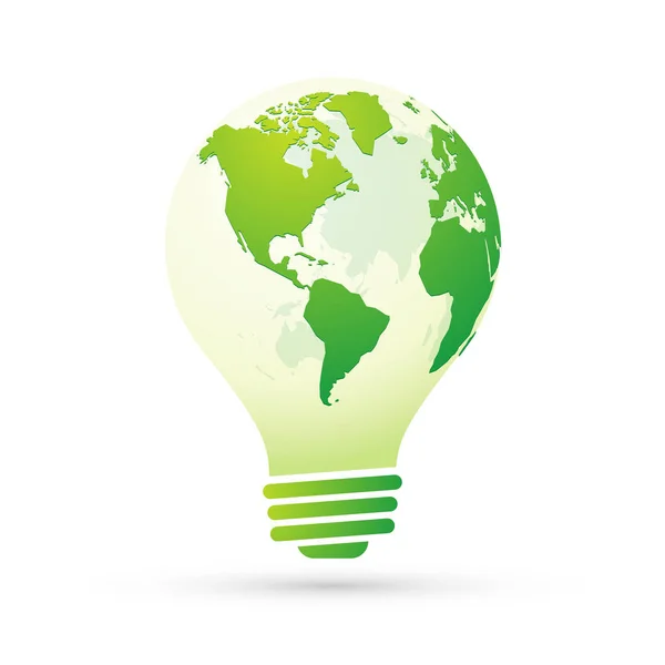 Lamp Met Globe Energiebesparing Concept Weergave Van Amerika — Stockvector