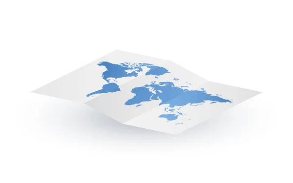 Abstracto papel en blanco vector mapa del mundo — Vector de stock