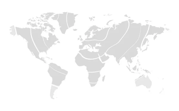 Mapa do mundo em branco cinza abstrato dividido por tiras —  Vetores de Stock