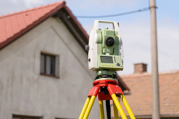 Professional Precision Surveying Equipment Houses Houses Map Materials Official Maps — Stock Photo, Image