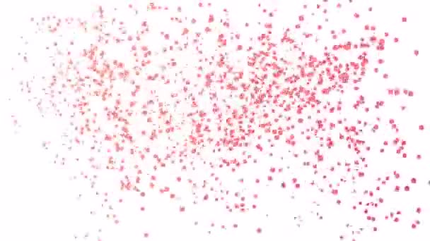 赤い粒子群が抽象的な世界地図へ医療や社会をテーマとした運動の背景 — ストック動画