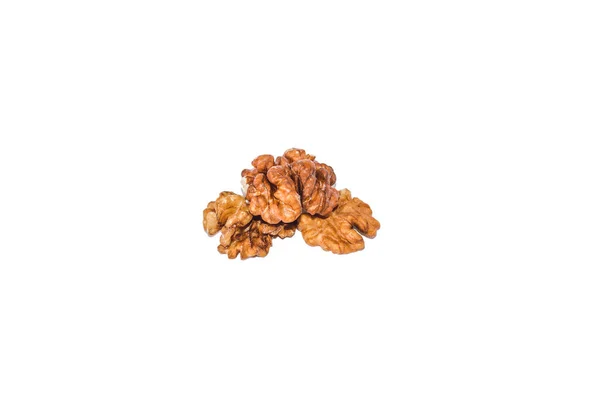 Zblízka Pohled Ořechy Izolované Bílém Pozadí Hromada Ořechů Jako Pozadí — Stock fotografie